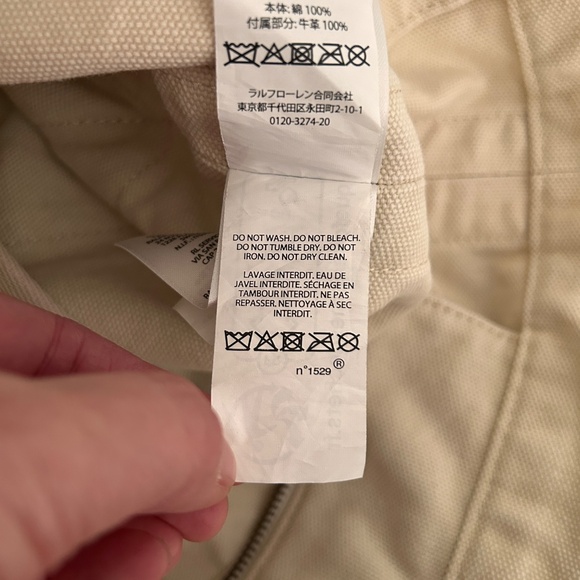 Ralph Lauren Polo Tote Canvas Vintage Flag Polo Leather Label Unlined 482286 - Picture 12 of 15